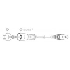 Saeshin Brushed Handpiece - CABLE ONLY - Spring Lead / Cable Sparepart - 3 Pin Male - BLACK- 1pc - Suits H400, H450 * Does not include plastic connector part 12